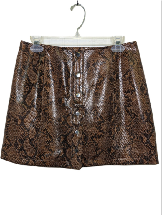 ASTR the Label Dresses & Skirts - ASTR The Label Come Slither Brown Snakeskin Faux Leather Mini Skirt Size M